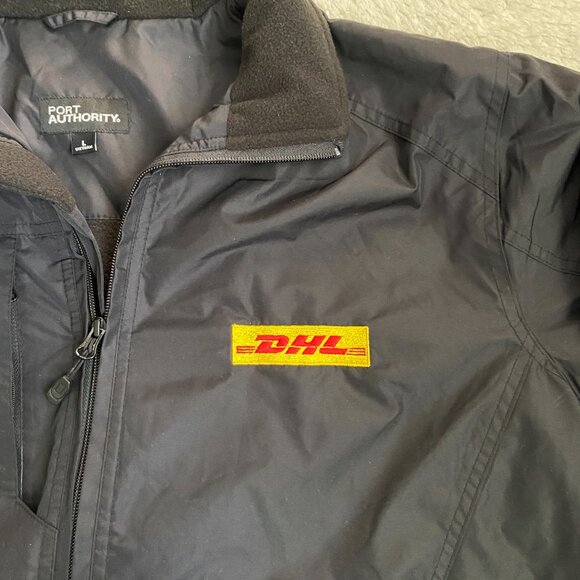Port Authority Black Pile-Lined Jacket - DHL Embroidery - Size L - Picture 3 of 14